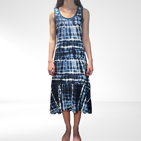 🎁 NWT ELLA MOSS Juniors Navy Tie Dye Sylvia Midi Hi Low Sleeveless dress… - Picture 2 of 13